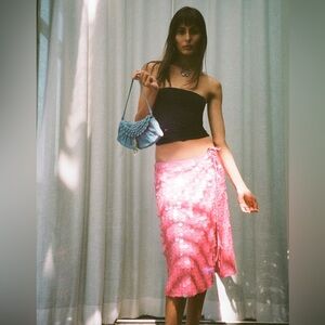 Saks potts marna skirt in pink sequin